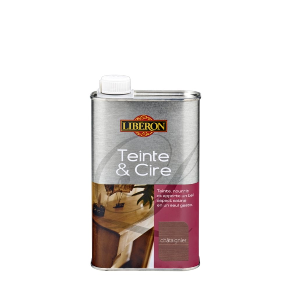 Teinte et cire satin 0.5L - Châtaignier -  LIBERON