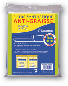 filtre hotte - anti-graisse - AUTOGYRE