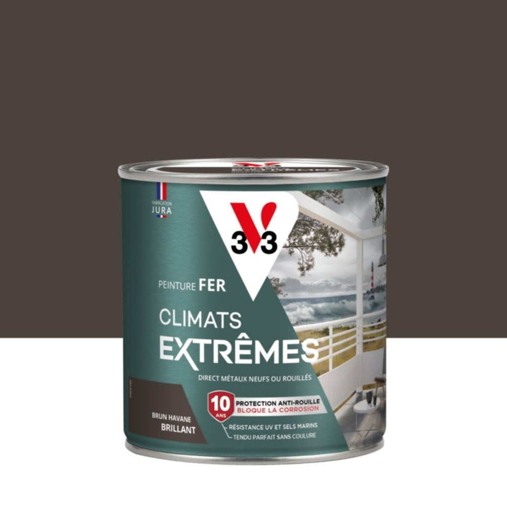 Peinture Fer Climats Extrêmes Brillant Brun Havane 0,5 L