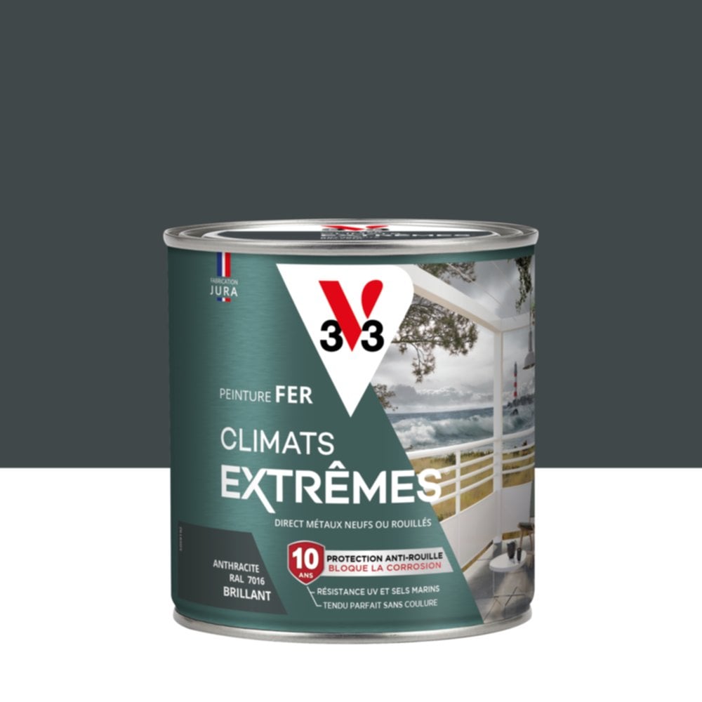 Peinture Fer Climats Extrêmes Brillant Anthracite 0,5 L