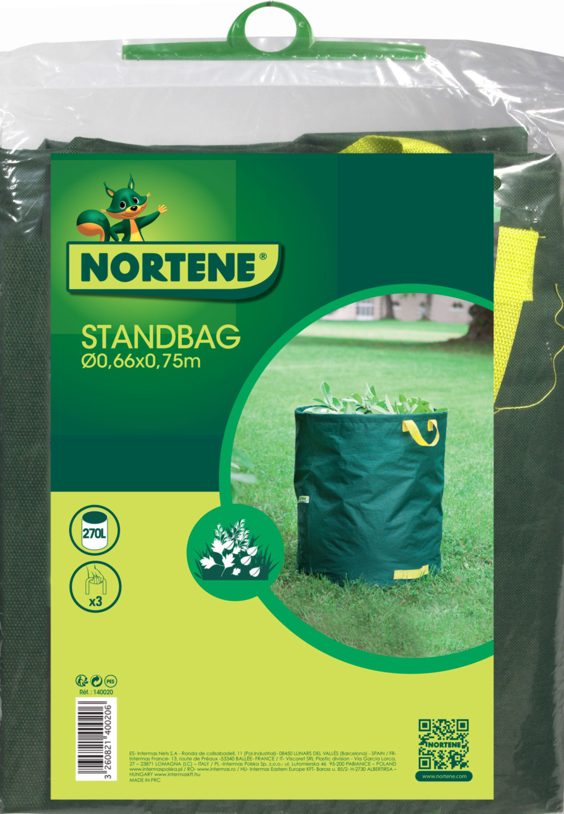 Sac à déchets végétaux auto-stable Standbag 272L vert - INTERMAS
