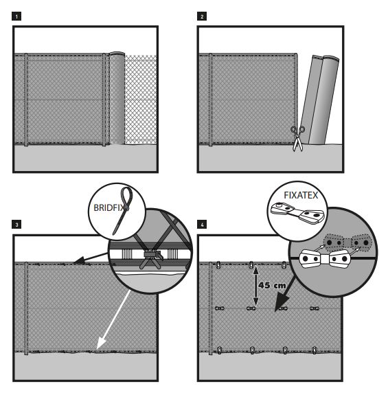 Fixatex, clips de fixation pour brise-vue - Nortene