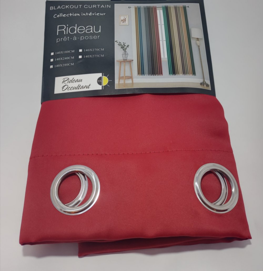 Rideau occultant porte 140 x 280 cm bordeaux