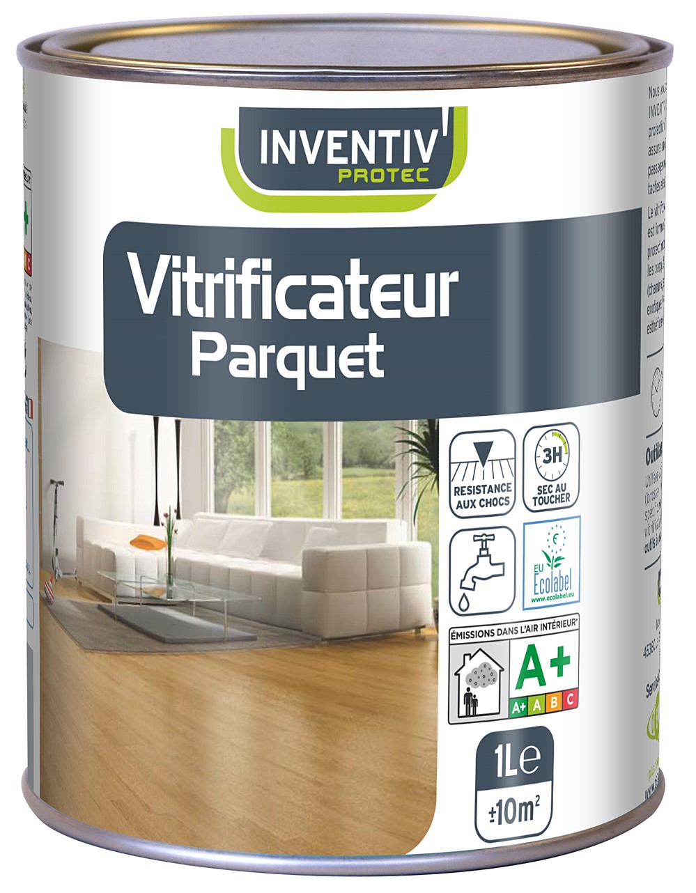 Vitrificateur parquet 1L incolore cire - INVENTIV