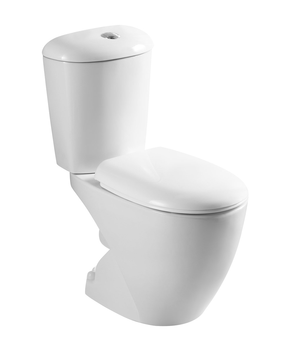 Sogood WC à poser céramique blanc toilette avec réservoir abattant  silencieux avec frein de chute Aix304T : : Bricolage