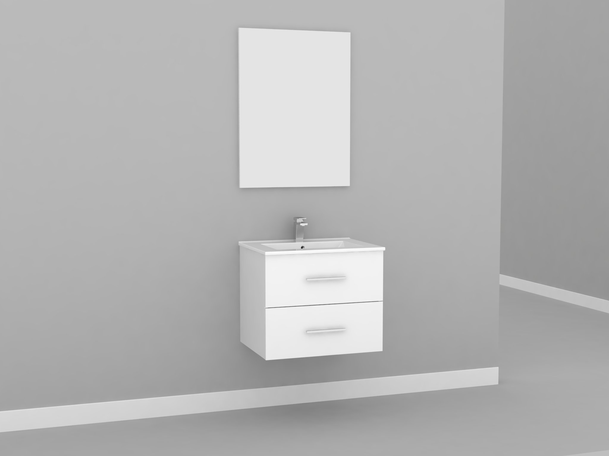 Meuble de salle de bain MINA - 60 cm - Blanc
