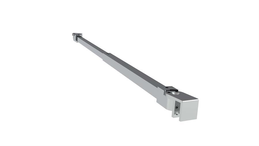 Barre de fixation en aluminium chromé avec 2 côtés amovibles