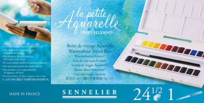 Boîte voyage 24 1/2 godets La Petite Aquarelle - SENNELIER