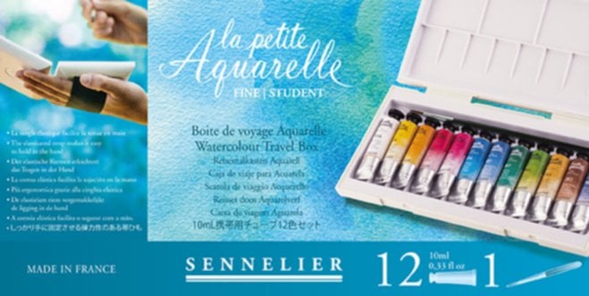 Boîte voyage 12 tubes 10 mL La Petite Aquarelle - SENNELIER