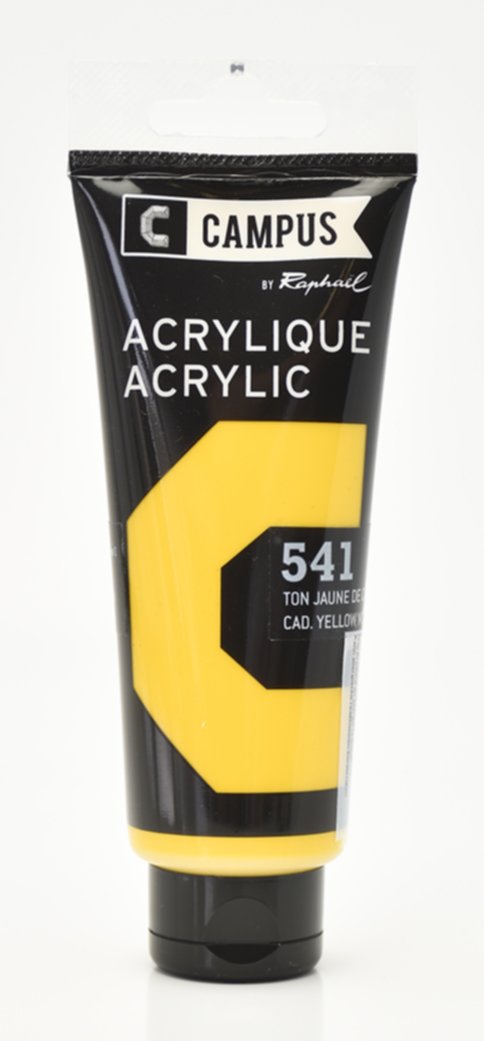 Tube acrylique fine 100 mL ton jaune de cadmium moyen - RAPHAËL LOISIRS