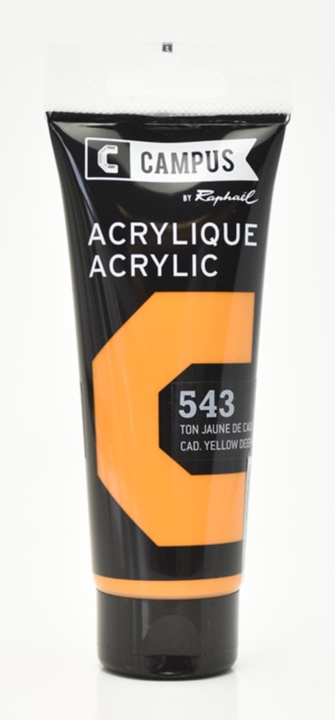 Tube acrylique fine 100 mL ton jaune de cadmium foncé - RAPHAËL LOISIRS