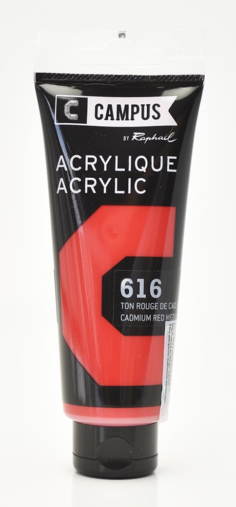 Acrylique tube 100 mL Ton Rouge de Cadmium - CAMPUS