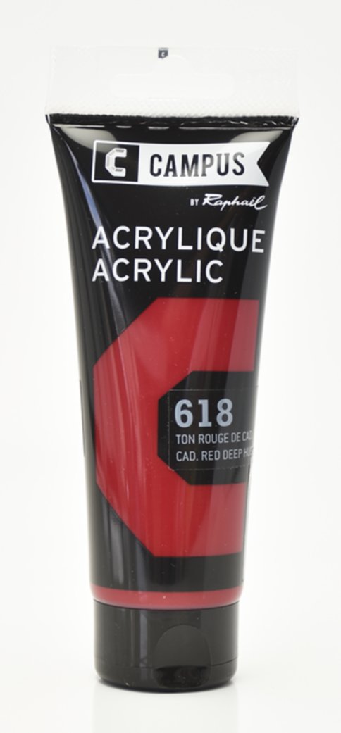 Tube acrylique fine 100 mL ton rouge de cadmium foncé - RAPHAËL LOISIRS