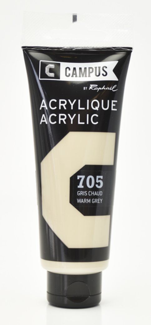 Tube acrylique fine 100 mL gris chaud - RAPHAËL LOISIRS