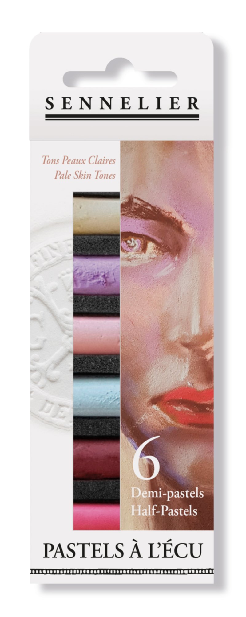 Etui 6 1/2 pastels Ecu Portrait teintes claires - SENNELIER