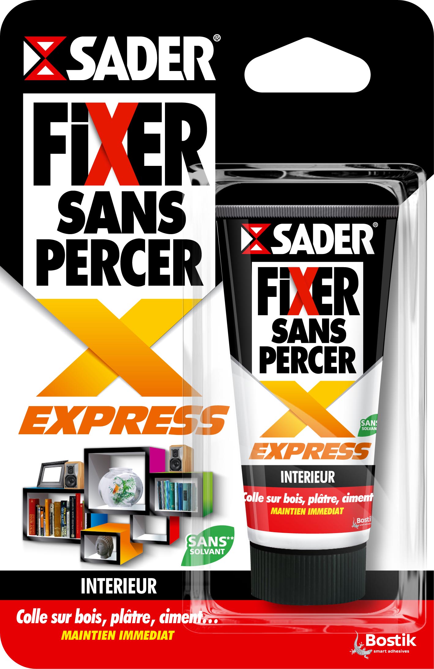 Sader Colle Fixer sans Percer Extra Fort - Tube Souple, Blanc, 55ml :  : Bricolage
