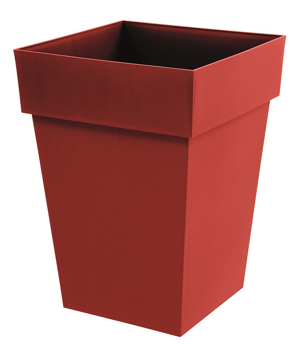 Pot carré mi-haut Toscane 51L 39 x 39 x 53 cm rouge Rubis - EDA