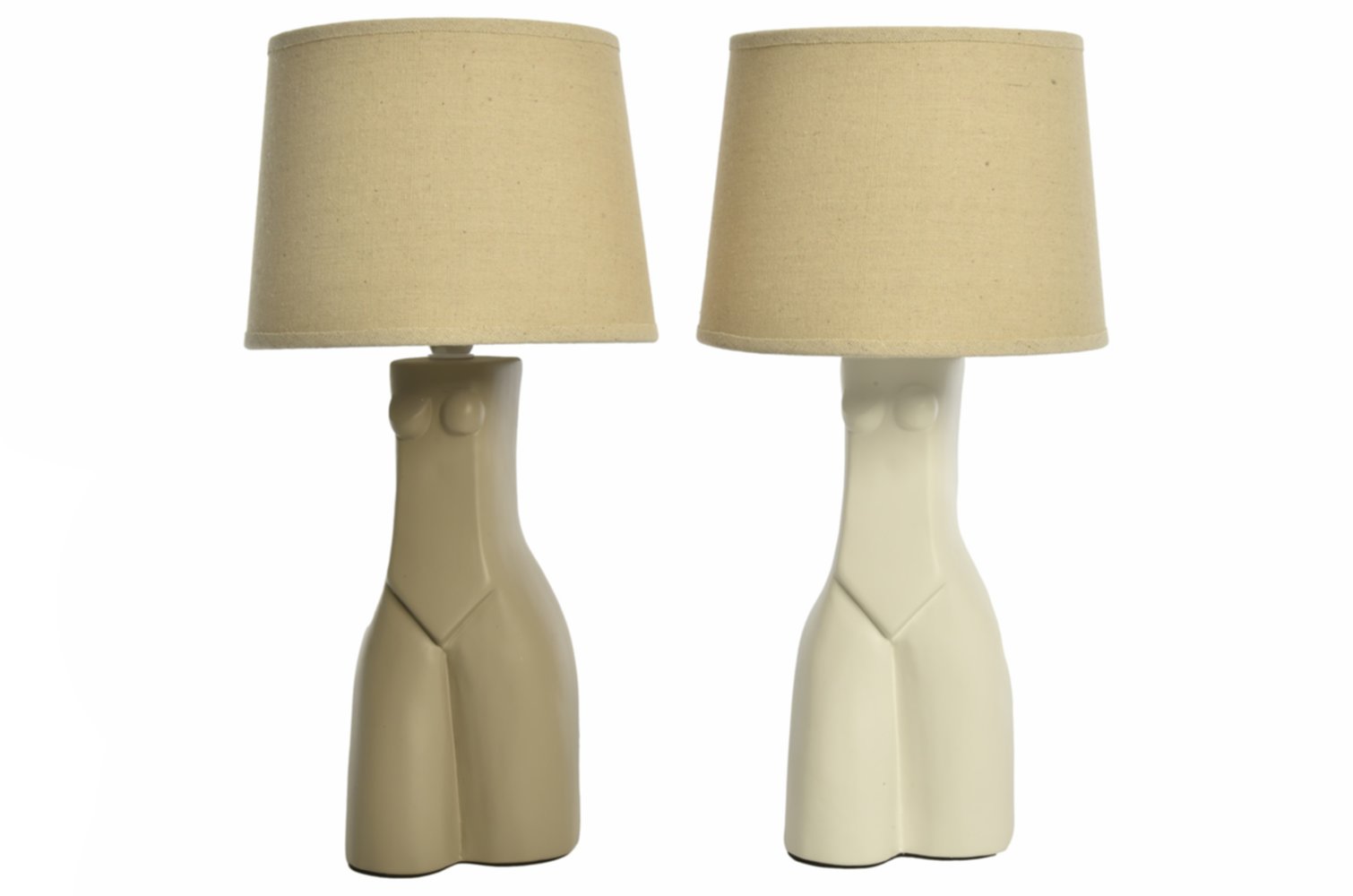 Lampe céramique design femme nue Ø19 x H39 cm 2 assortis