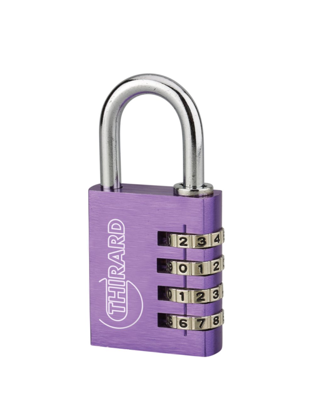 Cadenas à combinaison modifiable 4 viroles aluminium violet 40mm - THIRARD