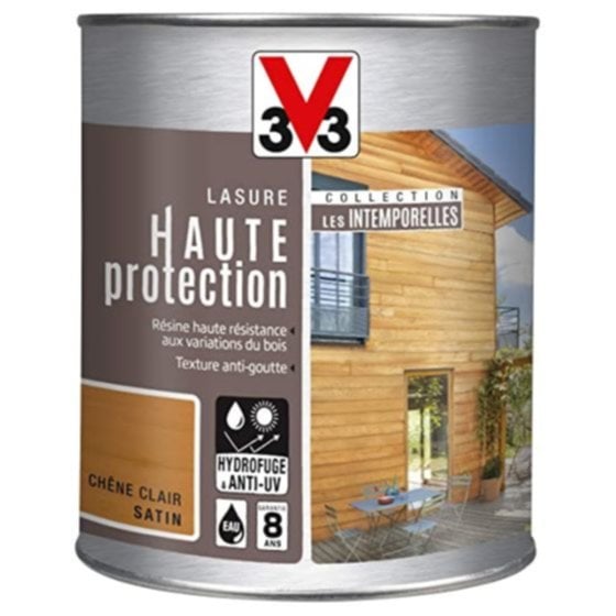 Lasure haute protection 8 ans naturel satin 5 L - V33