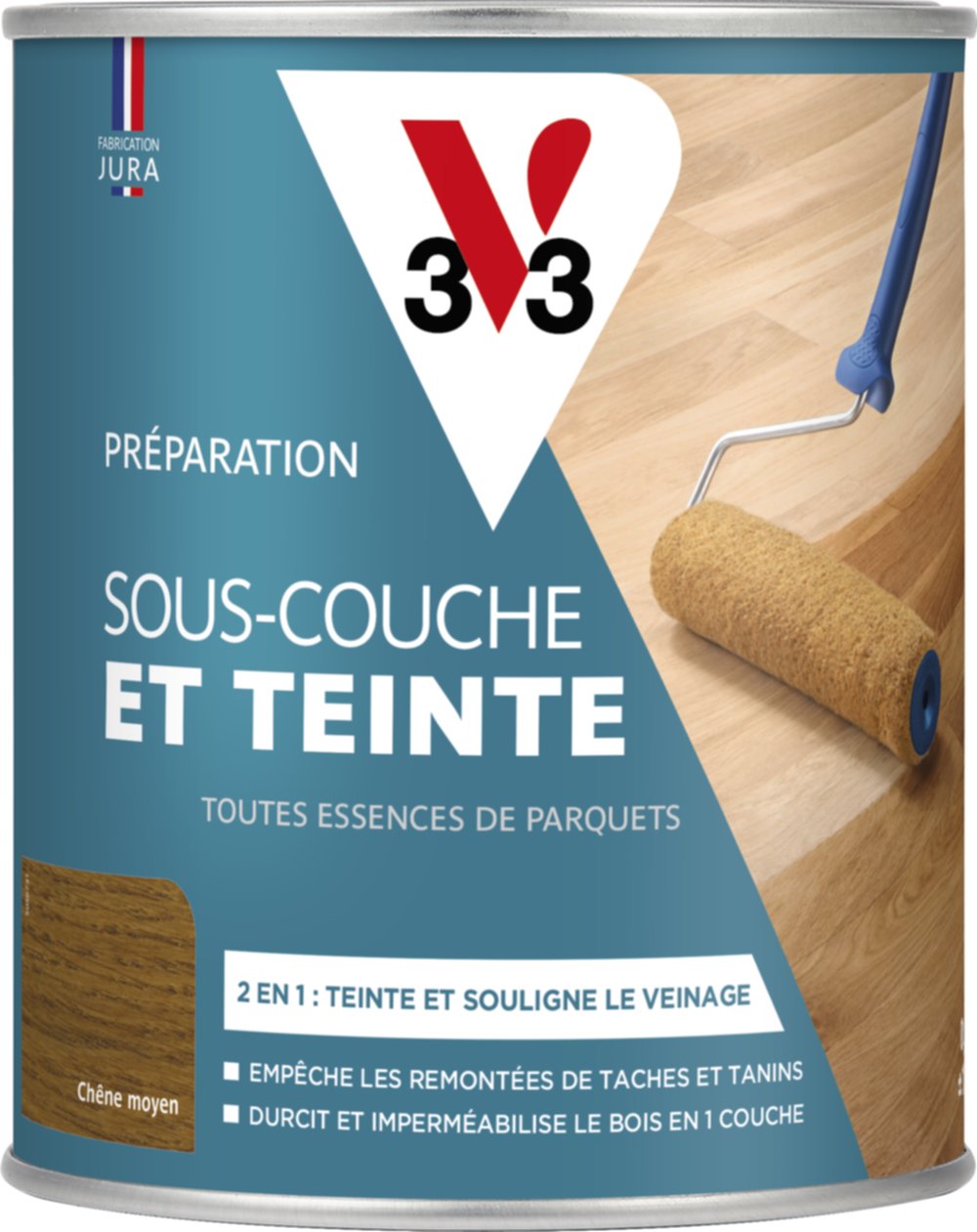 Sous-couche & teinte parquets chêne moyen 0,75 L - V33