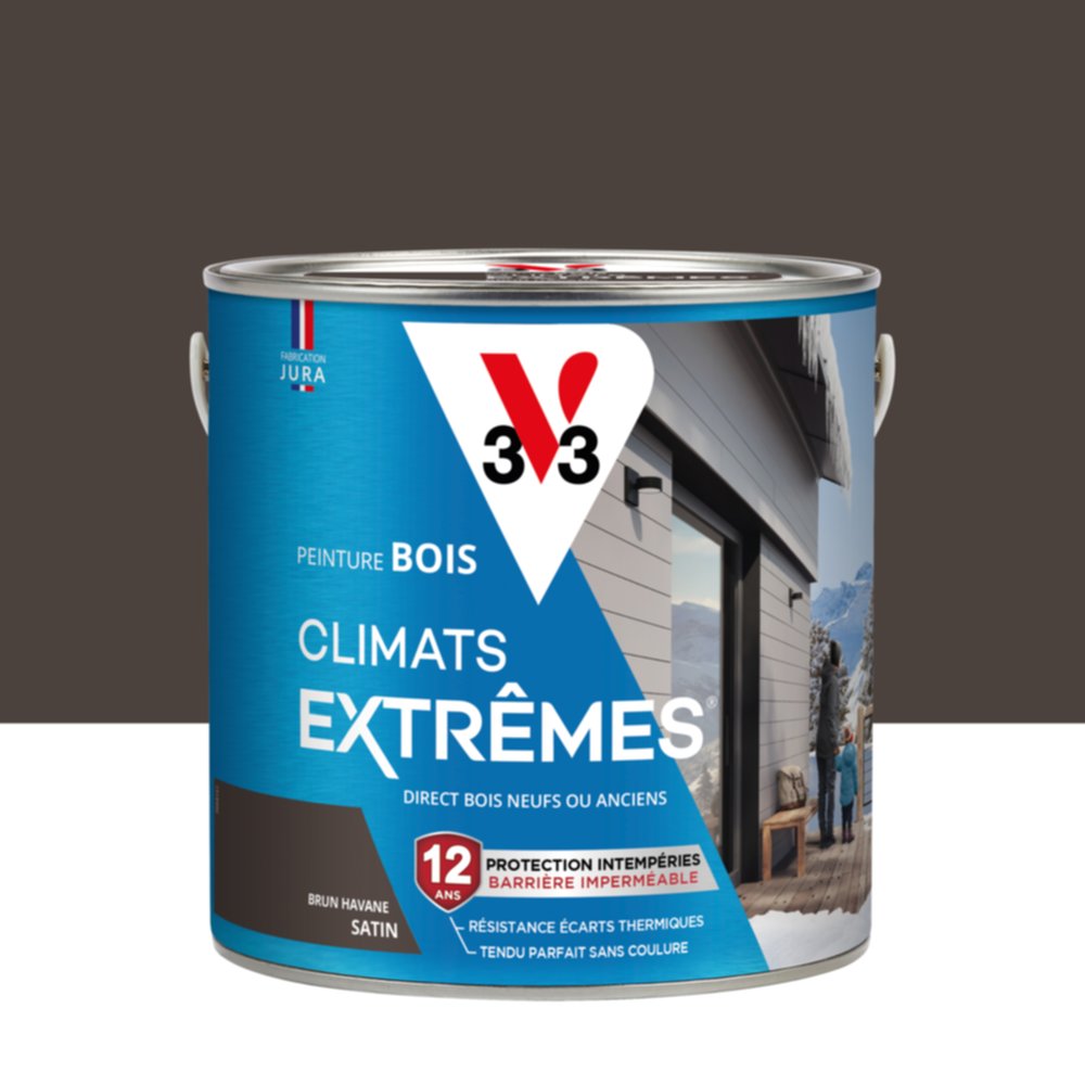 Peinture Bois Climats Extrêmes Satin Brun Havane 2 L