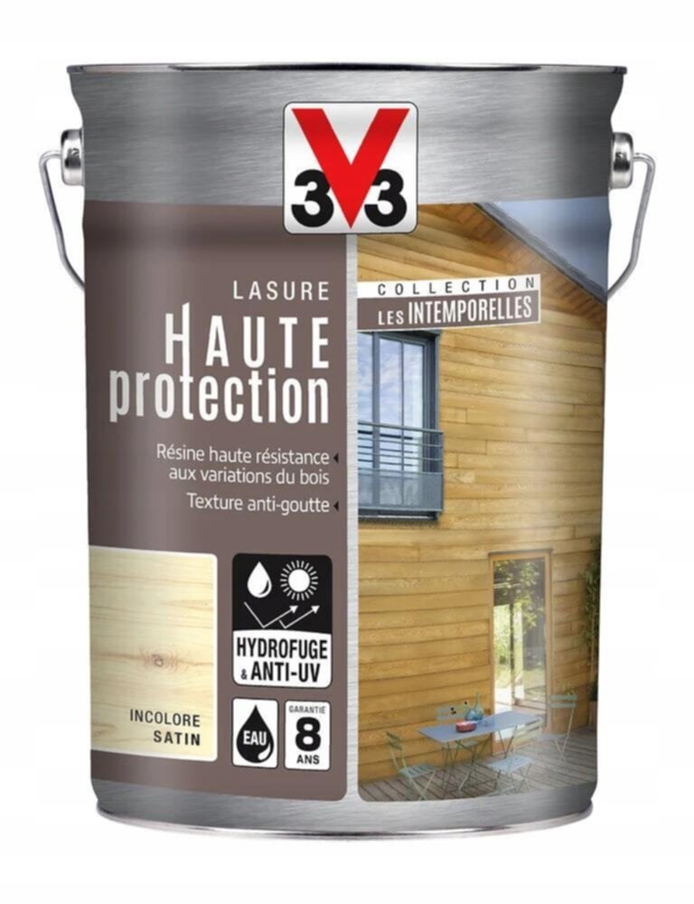 Lasure haute protection intempéries incolore satin 5 L - V33