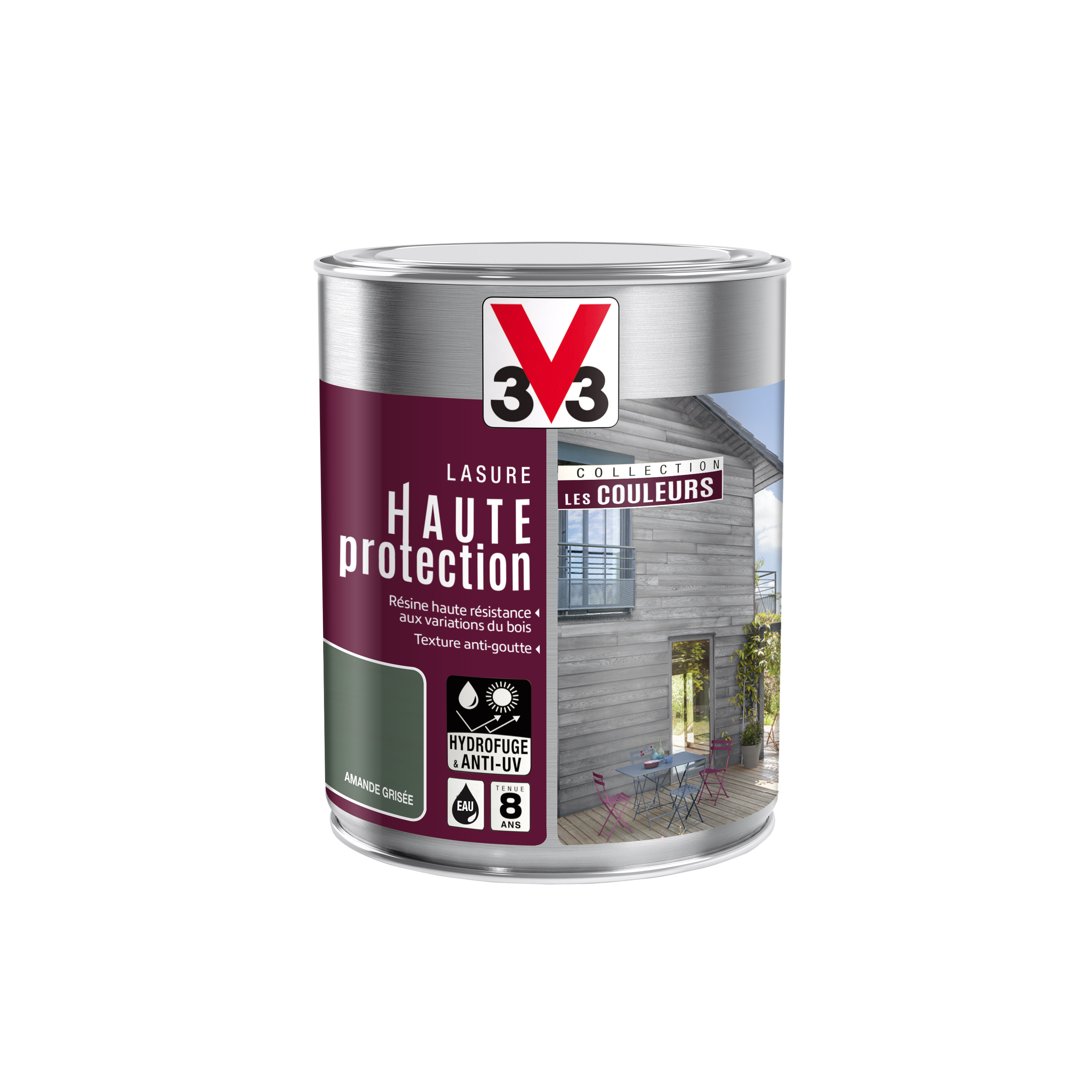 Lasure Haute Protection Les Couleurs Amande Gris Mat 1L - V33