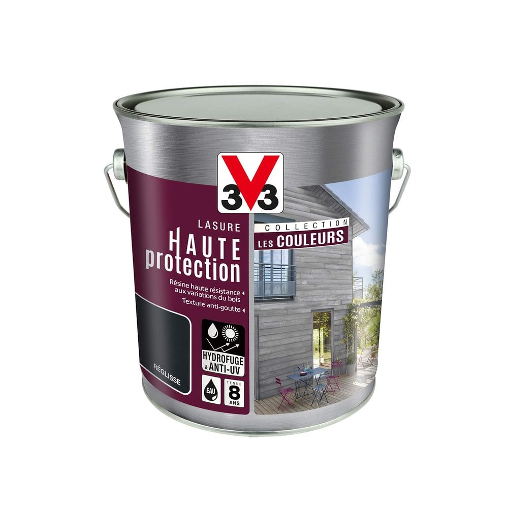 Lasure bois Haute protection - Satin - Reglisse - 2.5L