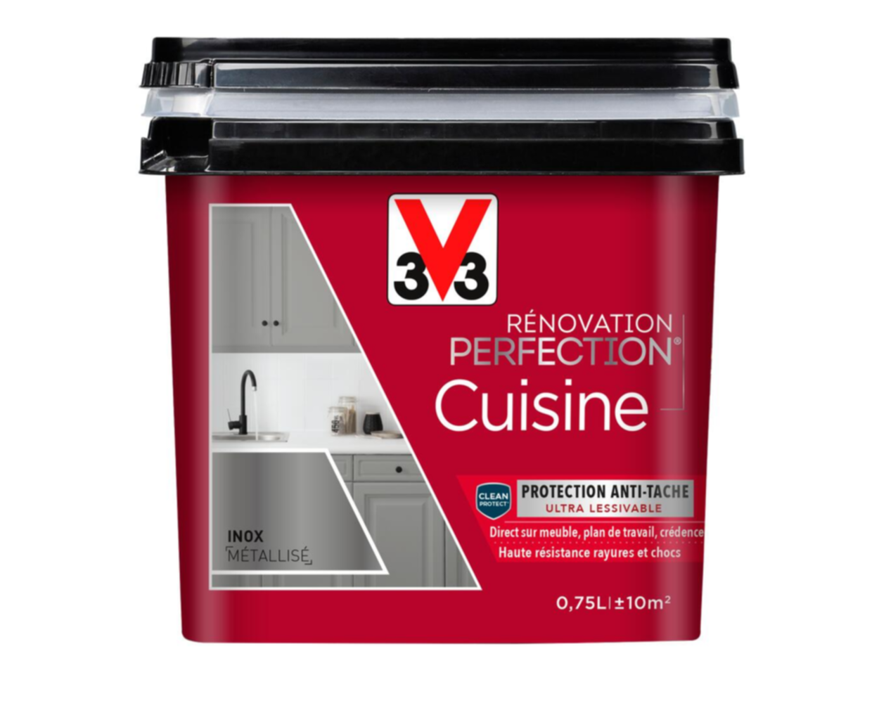 Peinture rénovation cuisine Perfection inox métallisé satin 0,75l - V33