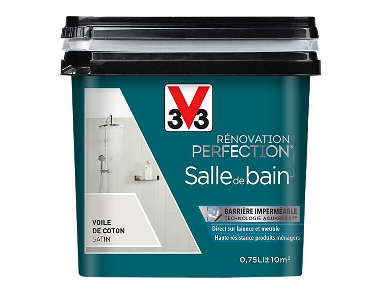 Peinture rénovation salle de bain voile de coton satin 0,75l - V33