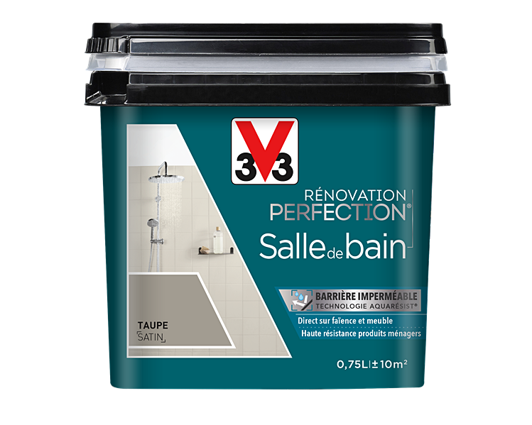 Peinture rénovation salle de bain taupe satin 0,75l - V33