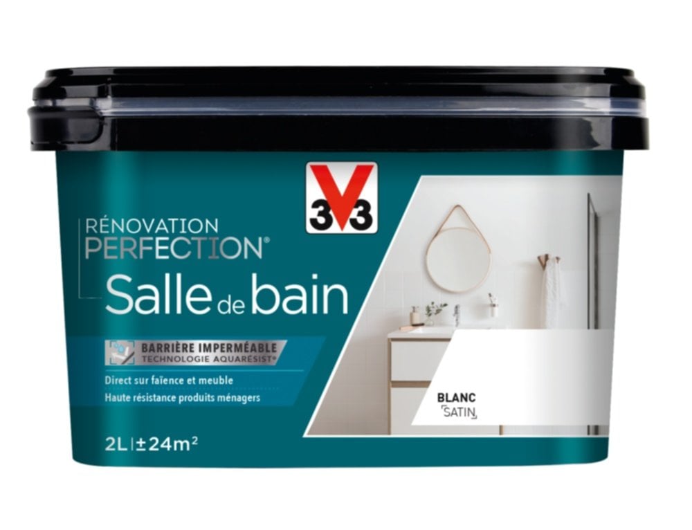 Peinture Rénovation Perfection Salle de bain Blanc Satin 2L - V33