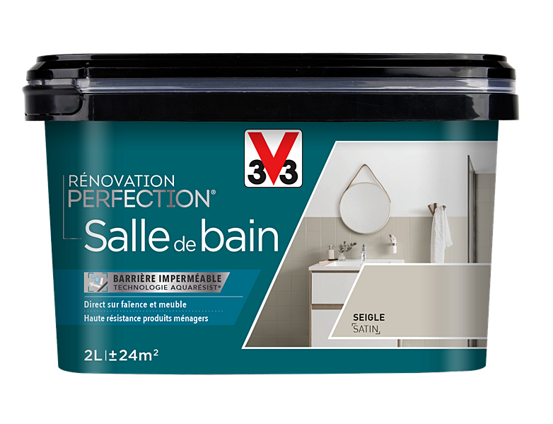 Peinture rénovation salle de bain Perfection seigle satin 2L - V33