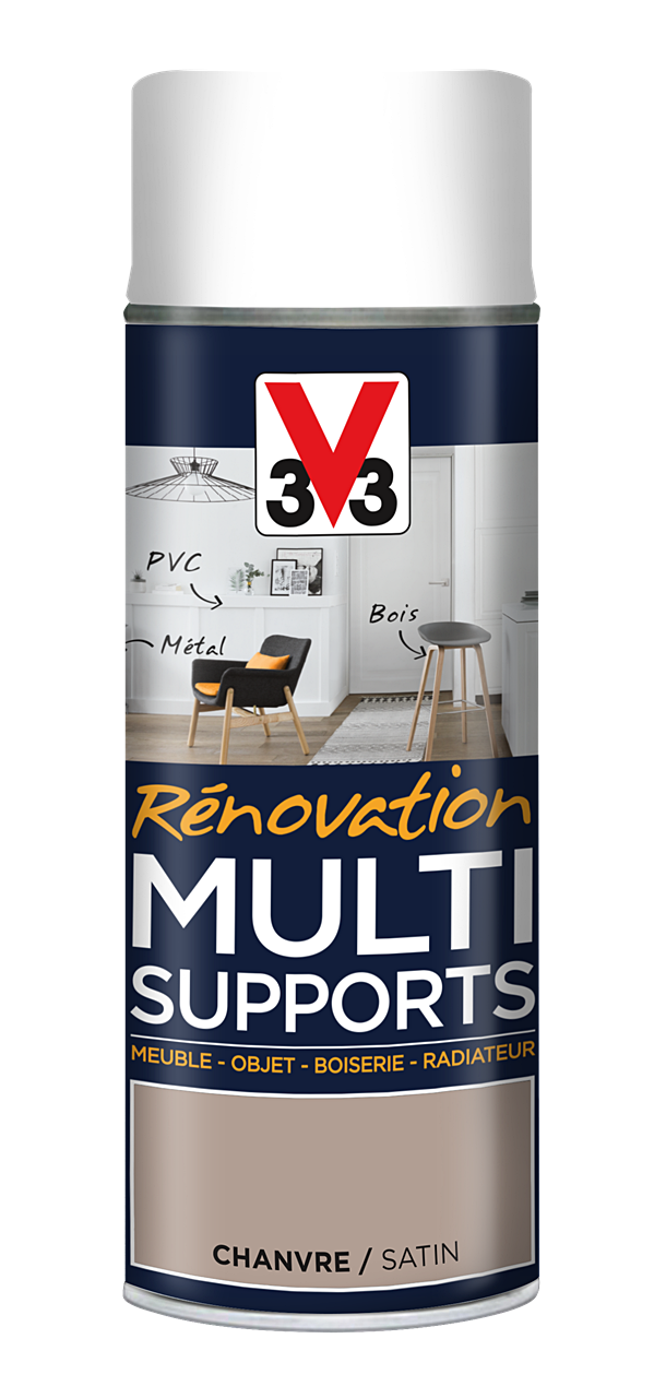 Peinture Rénovation Multisupport chanvre satin aérosol 400 ml - V33