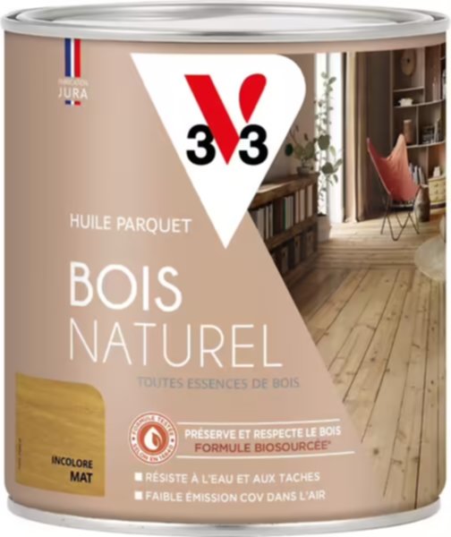 Huile de protection de bois nature intérieur incolore 0,75 L - V33