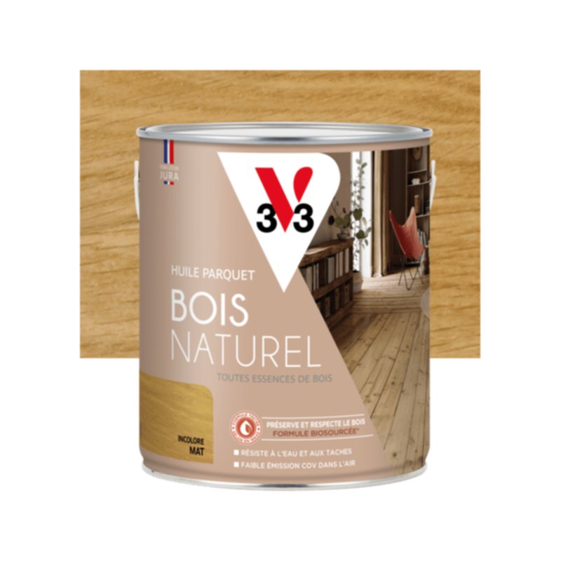 Huile de protection de bois nature intérieur incolore 2,5 L - V33