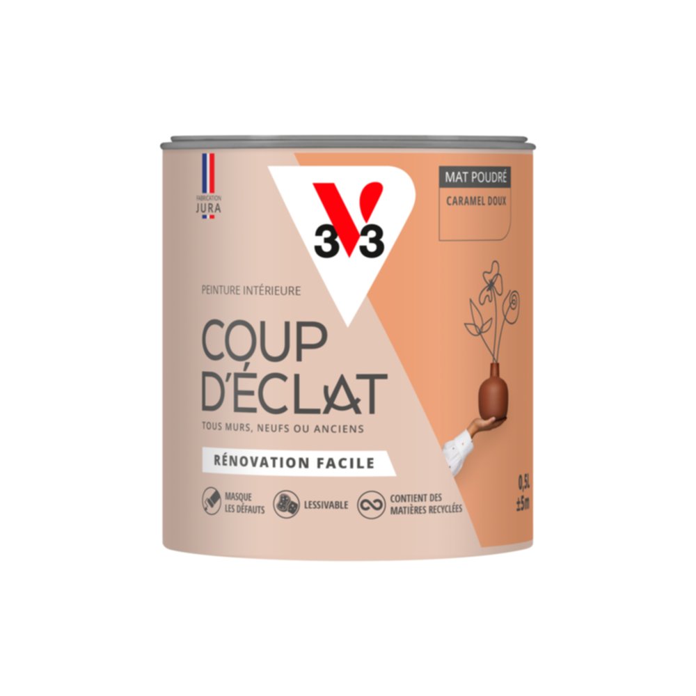 Peinture intérieure mat Coup d'Éclat caramel doux 0,5 L - v33