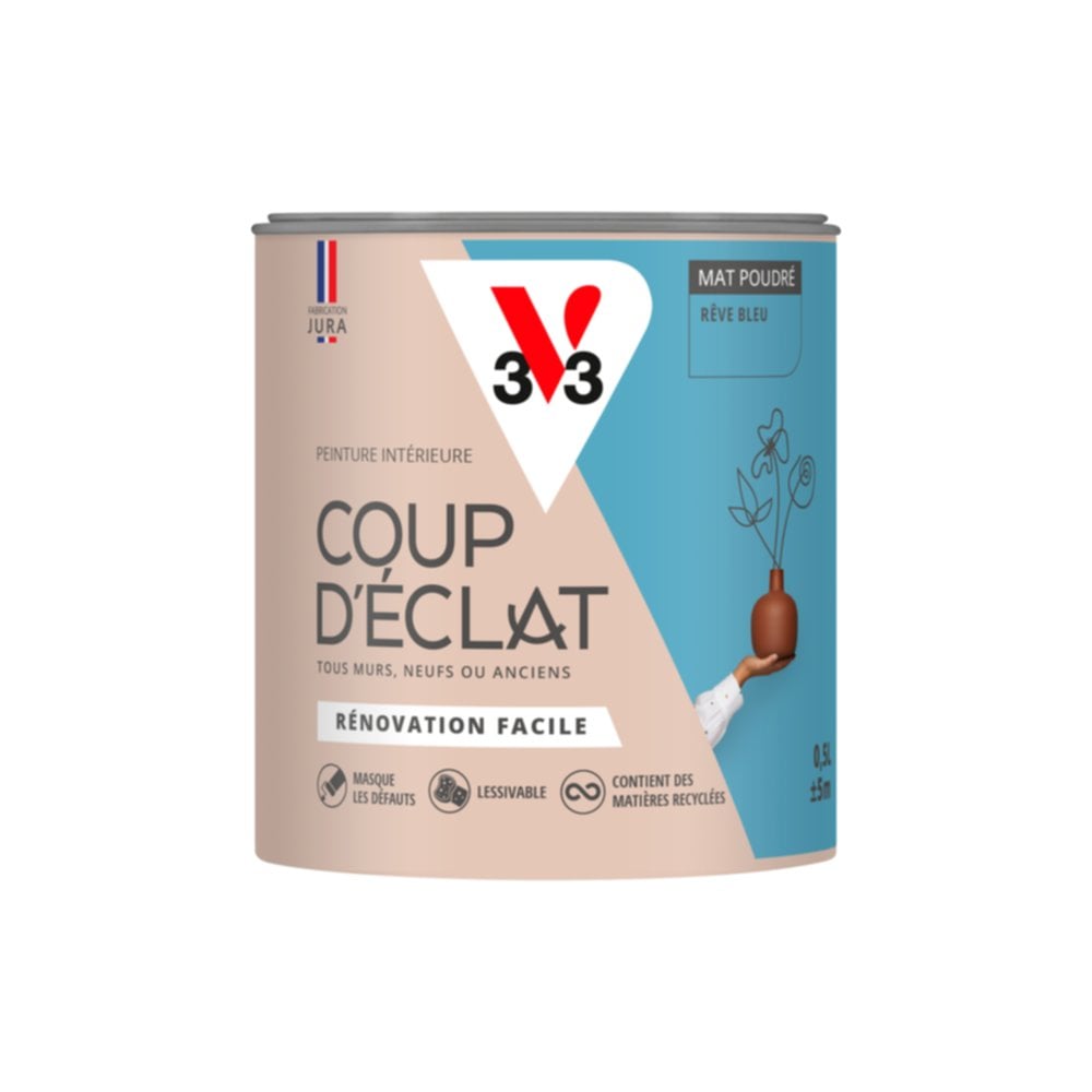 Peinture intérieure mat Coup d'Éclat rêve bleu 0,5 L - v33