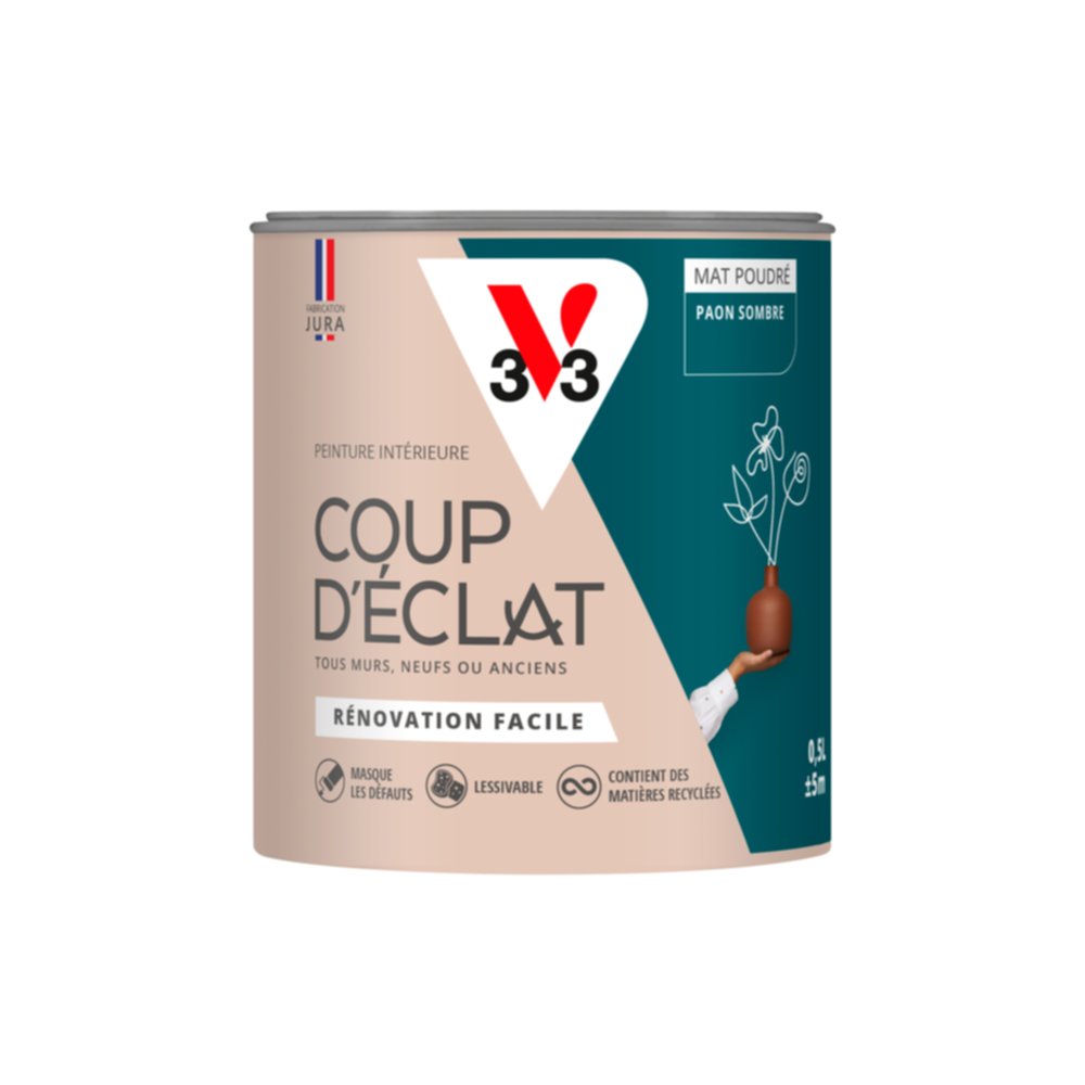 Peinture intérieure mat Coup d'Éclat paon sombre 0,5 L - v33