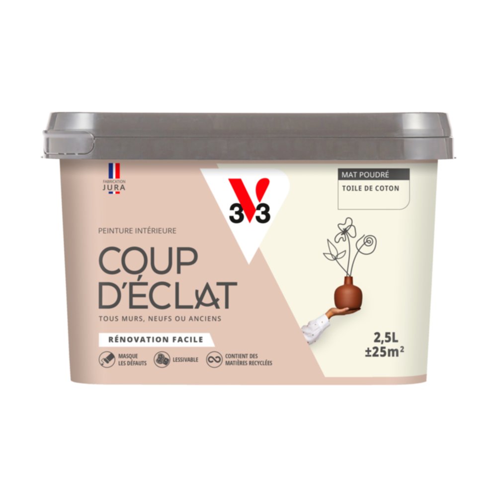 Peinture intérieure mat Coup d'Éclat toile de coton 2,5 L - v33