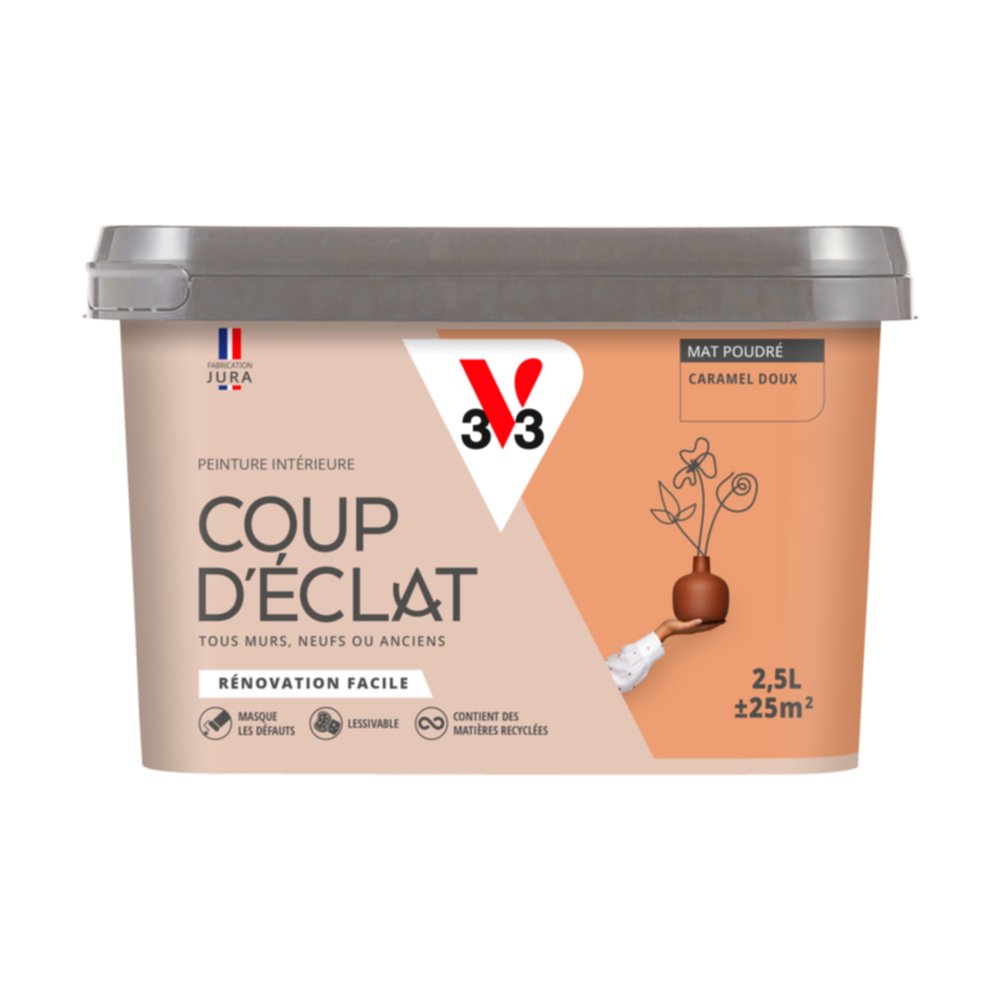 Peinture intérieure mat Coup d'Éclat caramel doux 2,5 L - v33