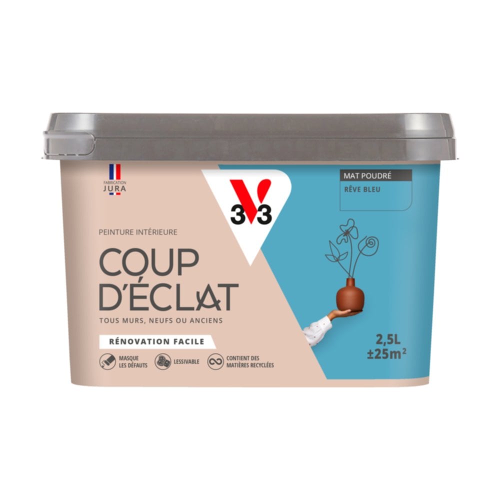 Peinture intérieure mat Coup d'Éclat rêve bleu 2,5 L - v33