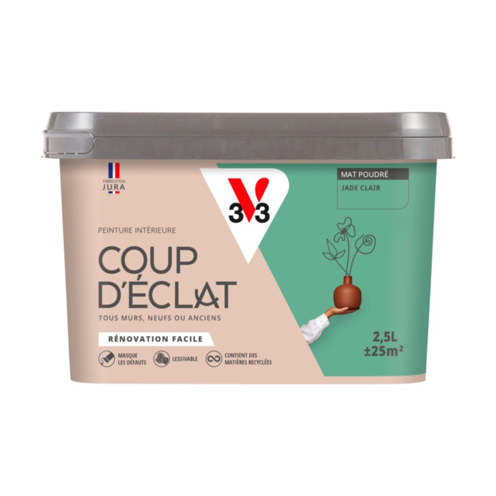 Peinture intérieure mat Coup d'Éclat jade clair 2,5 L - v33