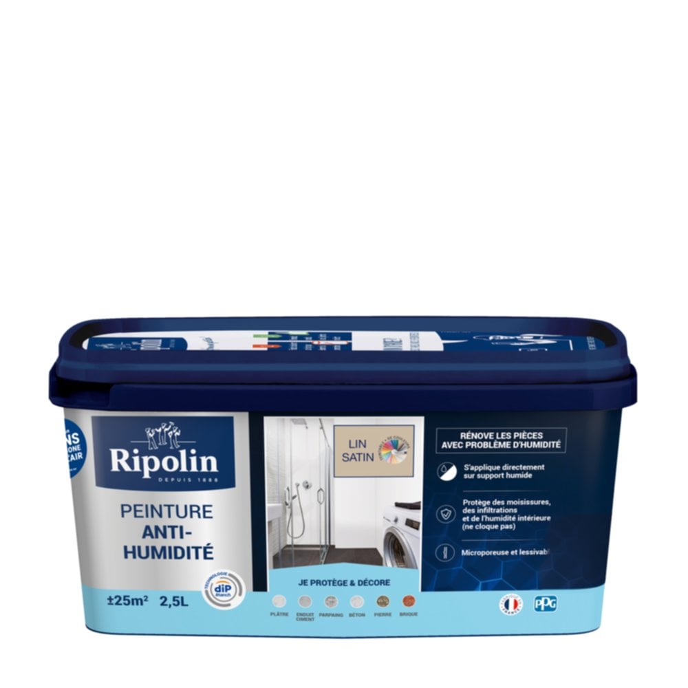 Peinture anti-humidité lin 2,5 L - RIPOLIN