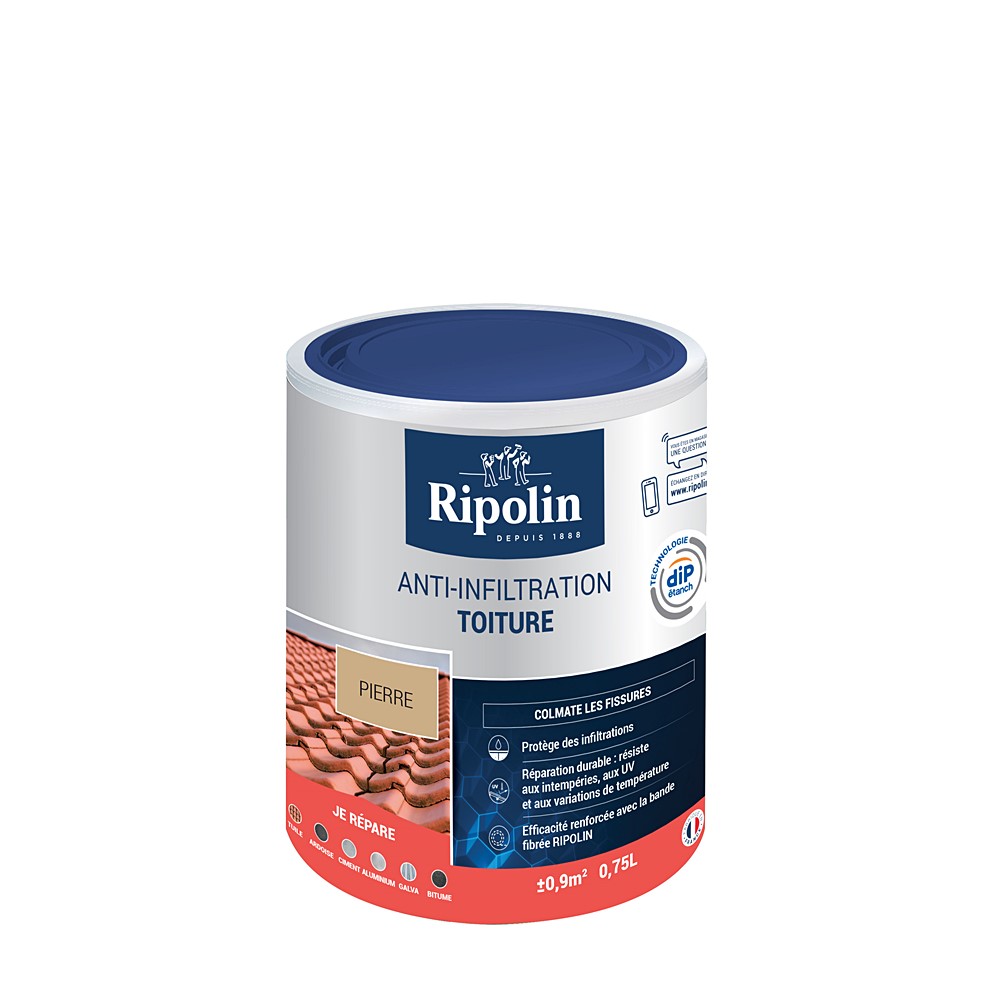 Anti-infiltrations toiture pierre 0,75 L - RIPOLIN