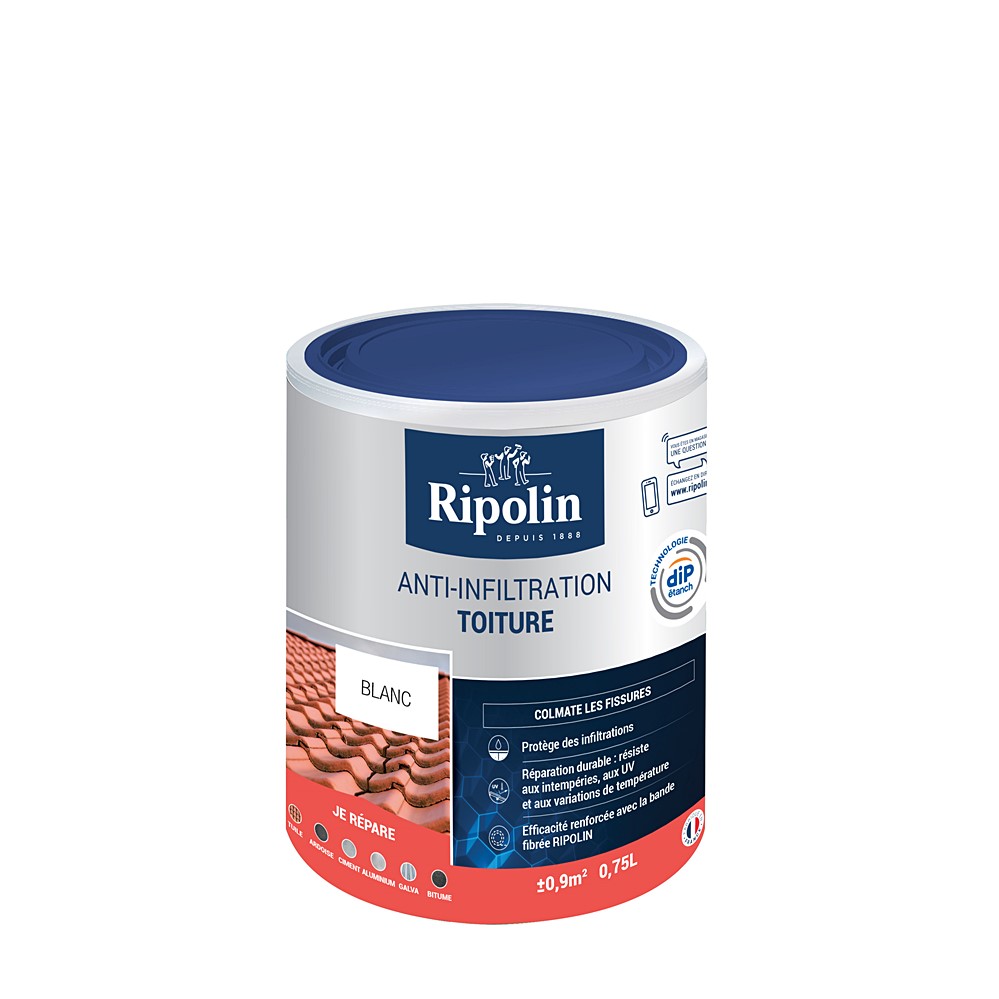 Anti-infiltrations toiture blanc 0,75 L - RIPOLIN