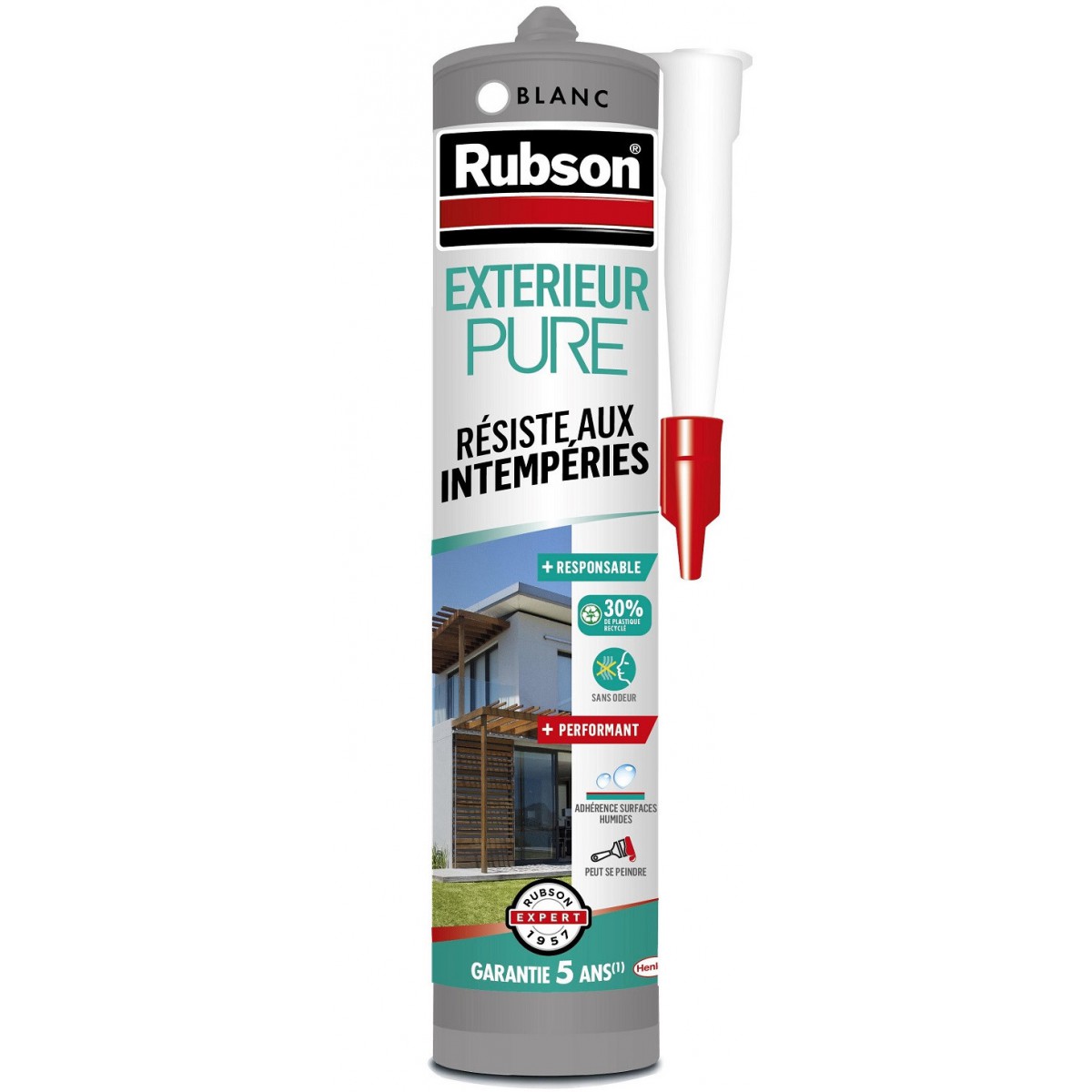 Mastic extérieur Pure blanc 280 mL - RUBSON