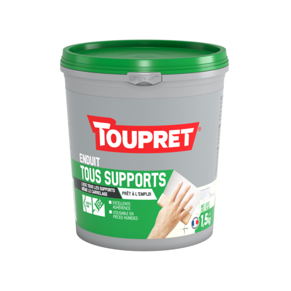 Enduit extérieur tous supports pâte 1,5 kg blanc - TOUPRET