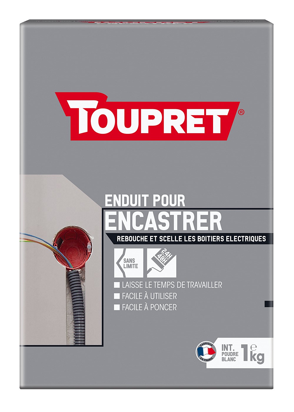 Enduit Encastrer poudre 1 kg blanc - TOUPRET